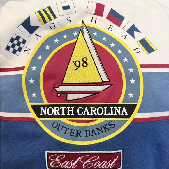 Abercrombie & Fitch Classic Cream & Blue Nautical Crewneck Sweater - Picture 6 of 7